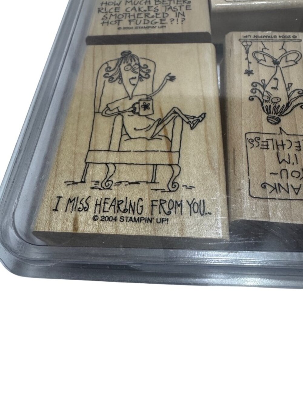 Words By Wanda Stampin Up 2004 Rubber Stamps Set Of 8 Wood Mounted Sentiments - Picture 2 of 4